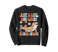 Just A Girl Who Loves Bearded Dragons Cute Lizard Kids Sweatshirt
