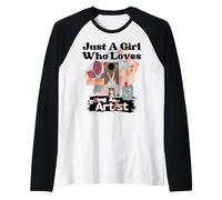 Just A Girl Who Loves Being an Artist Painter Flower Art Raglan Baseball Tee