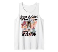 Just A Girl Who Loves Being an Artist Painter Flower Art Tank Top