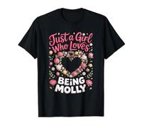 Just a Girl Who Loves Being Molly Name Personalized Value Graphic T-Shirt, Men, Black, L