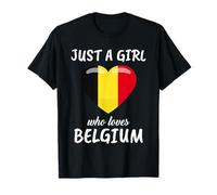 Just A Girl Who Loves Belgium Belgian Gift Travel Belgium T-Shirt