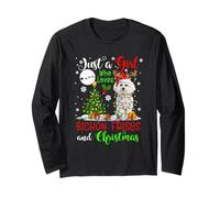 Just A Girl Who Loves Bichon Frises And Xmas Santa Reindeer Long Sleeve T-Shirt