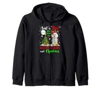 Just A Girl Who Loves Bichon Frises And Xmas Santa Reindeer Zip Hoodie