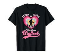 Just a Girl Who Loves Bigfoot Retro Sasquatch Lover's Funny T-Shirt