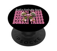 Just a Girl Who Loves Bonsai Trees Japanese Zen Coquette Bow PopSockets Adhesive PopGrip