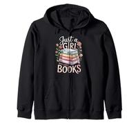 Just a Girl Who Loves Books Book Lover Reading for Women Zip Hoodie