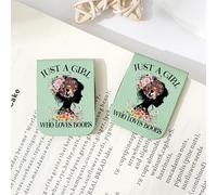 JUST A Girl WHO Loves Books - Magnetic Leather Bookmark with Flower, Leather Magnetic Bookmarks for Women, Magnetic Bookmark Holder, Christmas Birthday Gifts for Book Lovers (S2(Light Green))