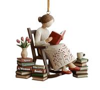 Just A Girl Who Loves Books Ornament | Personalized Book Lover Ornaments 2025 | For Bookworms Readers Women Family Holiday Thanksgiving Christmas Ornaments For Bookworms