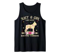 Just a girl who loves Boston Terriers Flower Style Tank Top