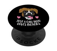 Just a Girl Who Loves Boxer Dogs PopSockets Adhesive PopGrip