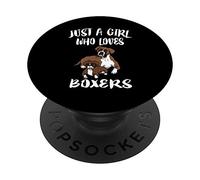 Just A Girl Who Loves Boxers Dog PopSockets Grip and Stand for Phones and Tablets