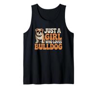 Just A Girl Who Loves Bulldog Retro 70s English Bulldog Tank Top
