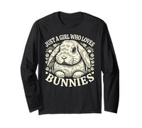 Just A Girl Who Loves Bunnies Holland Lop Rabbit Vintage Long Sleeve T-Shirt