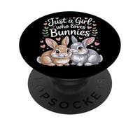 Just A Girl Who Loves Bunnies Rabbit Lover Animal Fan PopSockets Adhesive PopGrip