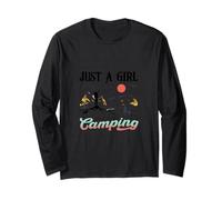 Just a Girl Who Loves Camping, Sun, and Montana for Women Long Sleeve T-Shirt