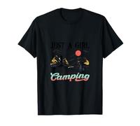 Just a Girl Who Loves Camping, Sun, and Montana for Women T-Shirt