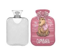 Just A Girl Who Loves Capybaras Pink hot Waterbottle with Soft Cover 2L Warm Compress for Menstrual Cramps Sore Muscle compresas calientes para el vientre