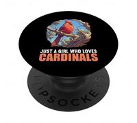 Just a Girl who loves Cardinals Cardinal Bird PopSockets Adhesive PopGrip
