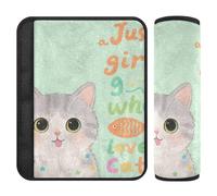 Just A Girl Who Loves Cat 2 Pack Seatbelt Cover More Comfort Driving for Most Cars accesorios para carro