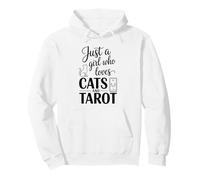 Just a Girl Who Loves Cat And Tarot Funny Witch Halloween Pullover Hoodie