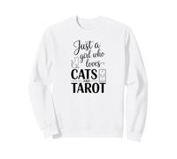 Just a Girl Who Loves Cat And Tarot Funny Witch Halloween Sweatshirt