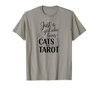 Just a Girl Who Loves Cat and Tarot Funny Witch Halloween T-Shirt