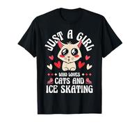 Just A Girl Who Loves Cats and Ice Skating Cat Lover T-Shirt