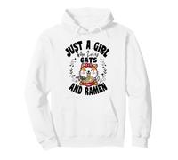 Just A Girl Who Loves Cats And Ramen For Noodles pasta Lover Pullover Hoodie