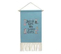 Just A Girl Who Loves Cats Hanging Poster Personalized Poster Hanger Frame Canvas Artwork for Wall Decor