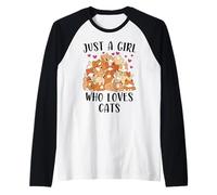 Just A Girl Who Loves Cats Kitties Cat Lover Raglan Baseball Tee