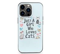 Just A Girl Who Loves Cats Phone Cases Shockproof Cover Drop Protection Shell Compatible with iPhone 13/Pro/Pro Max/mini