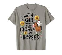 Just A Girl Who Loves Chicken & Horses Farming Farmer Women T-Shirt