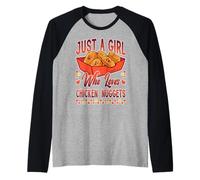Just A Girl Who Loves Chicken Nuggets Raglan Baseball Tee
