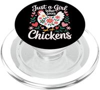 Just A Girl Who Loves Chickens Chicken Mom Country Life PopSockets PopGrip for MagSafe