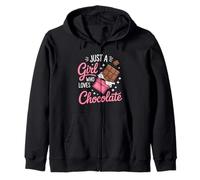 Just A Girl Who Loves Chocolate Zip Hoodie