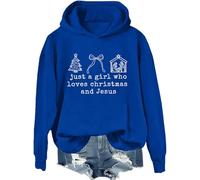 Just a Girl Who Loves Christmas and Jesus Hoodie Christian Christmas Shirts For Girls Women Family Christian Sweatshirt