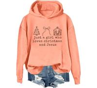 Just a Girl Who Loves Christmas and Jesus Hoodie Christian Christmas Shirts For Girls Women Family Christian Sweatshirt