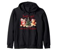 Just A Girl Who Loves Christmas Candy Cane Gingerbread Xmas Zip Hoodie