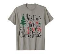 Just a Girl Who Loves Christmas Women Girls Merry Xmas T-Shirt