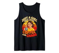 Just A Girl Who Loves Coffee and Chaos Caffeine Tank Top