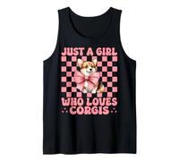 Just A Girl Who Loves Corgis Corgi Dog Coquette Bow Tank Top