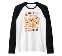 Just A Girl Who Loves Corgis Fall Themed Corgi Girls Raglan Baseball Tee