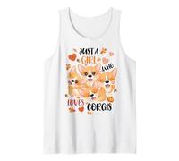 Just A Girl Who Loves Corgis Fall Themed Corgi Girls Tank Top
