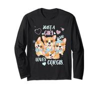 Just A Girl Who Loves Corgis Girls Corgi Long Sleeve T-Shirt