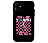Just A Girl Who Loves Cows Dairy Farmer Cow Farming Coquette Case for iPhone 11