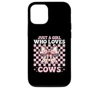 Just A Girl Who Loves Cows Dairy Farmer Cow Farming Coquette Case for iPhone 12/12 Pro