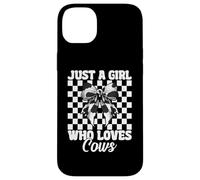 Just A Girl Who Loves Cows Dairy Farmer Cow Farming Coquette Case for iPhone 14 Plus