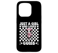 Just A Girl Who Loves Cows Dairy Farmer Cow Farming Coquette Case for iPhone 15 Pro