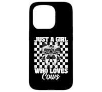 Just A Girl Who Loves Cows Dairy Farmer Cow Farming Coquette Case for iPhone 15 Pro