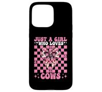 Just A Girl Who Loves Cows Dairy Farmer Cow Farming Coquette Case for iPhone 15 Pro Max